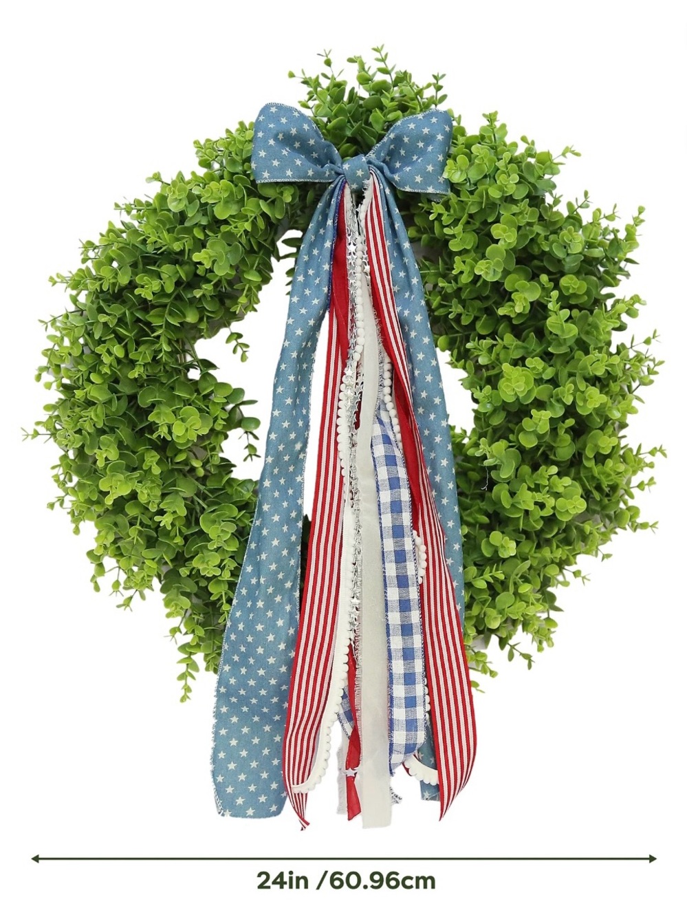My Texas House Boxwood Wreath with Bow - Picture 4 of 8